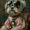 Canvas schilderij van een Shih Tzu hond 40x60 cm