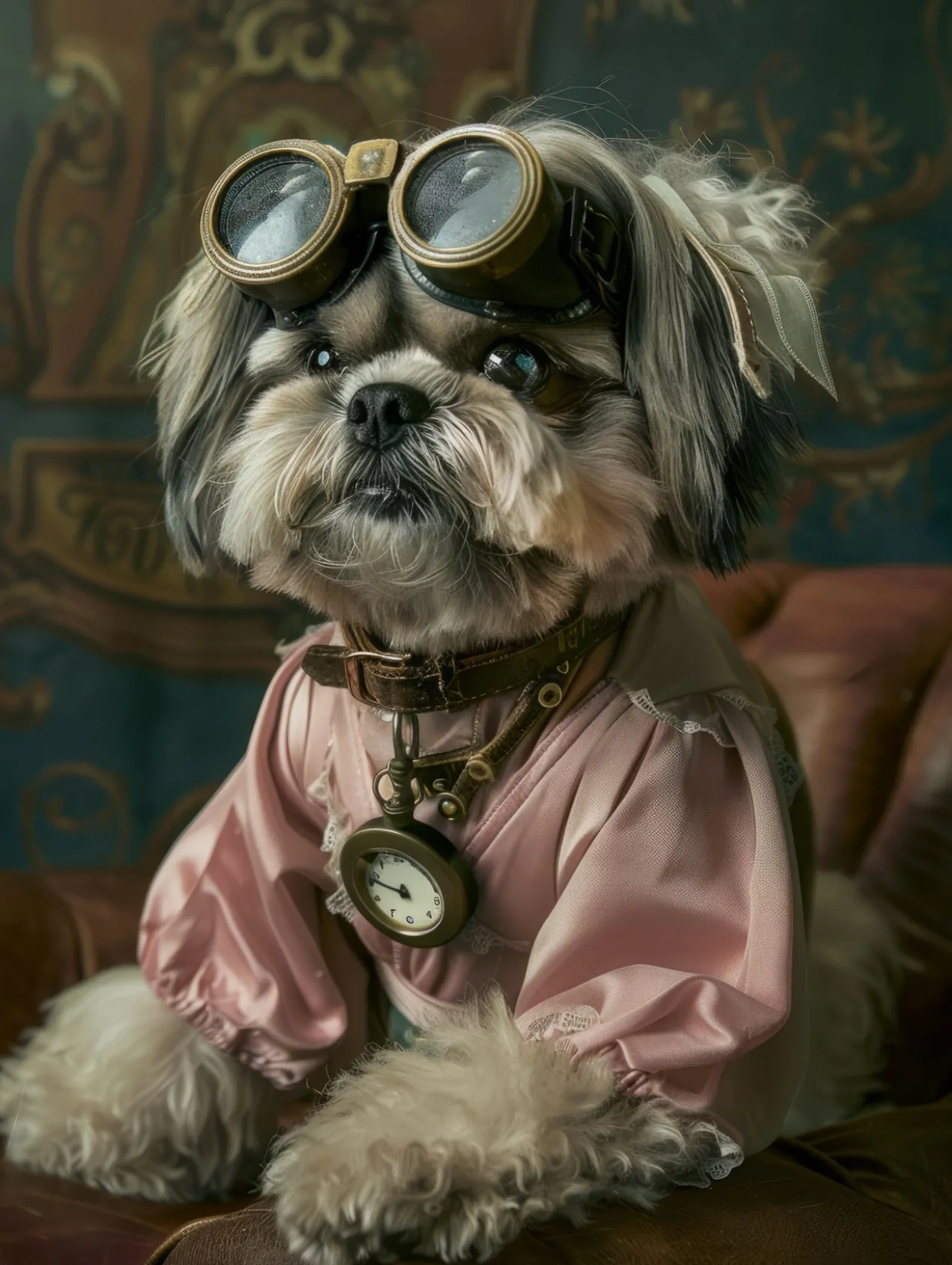 Canvas schilderij van een Shih Tzu hond 100x150 cm