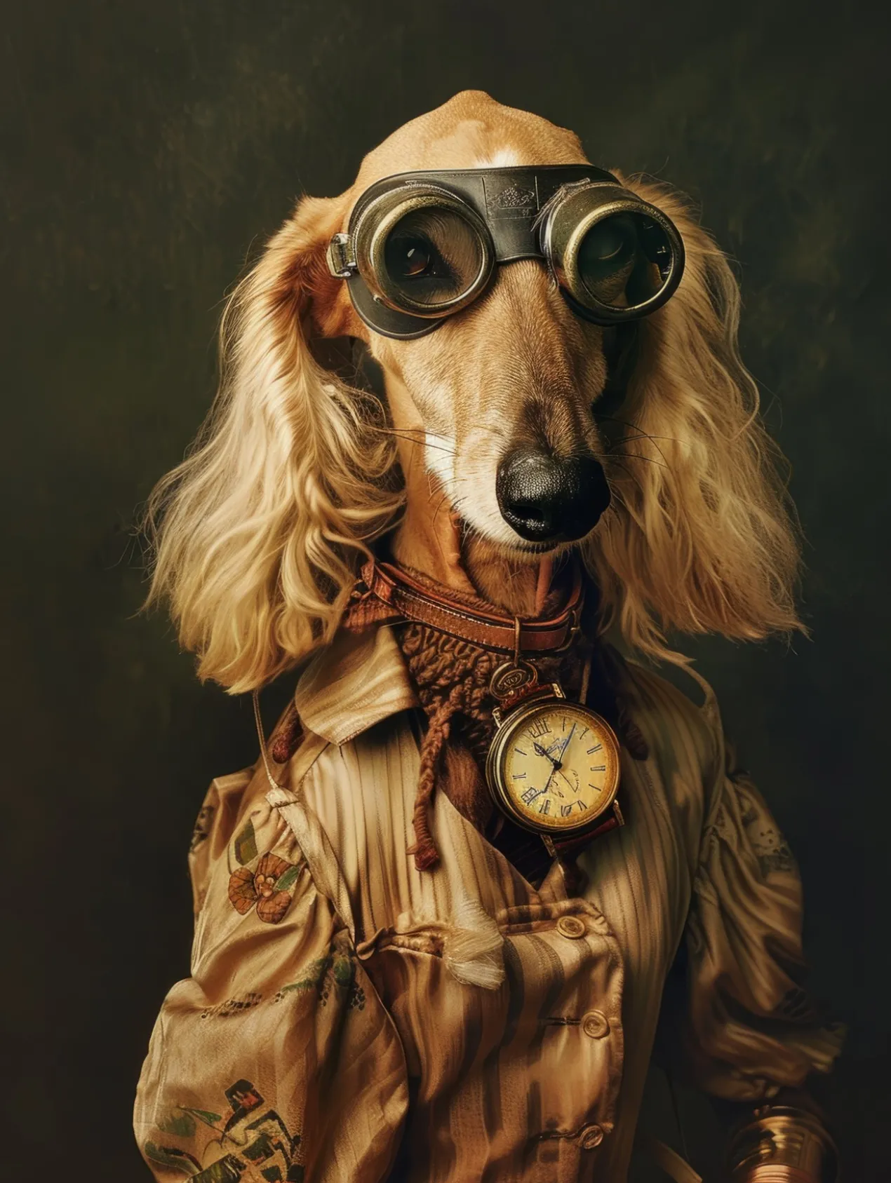 Canvas schilderij van een Sloughi hond 80x120 cm