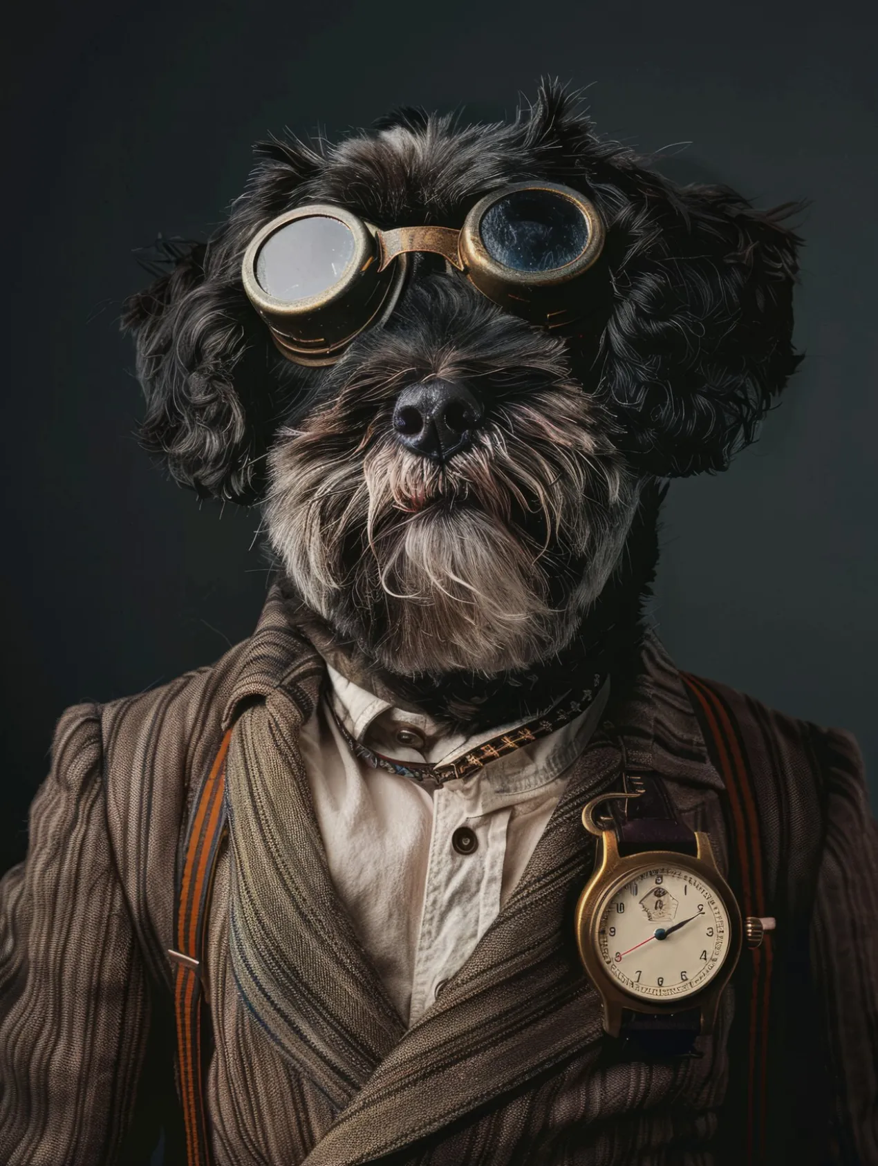 Canvas schilderij van een Spaanse Waterhond 100x150 cm