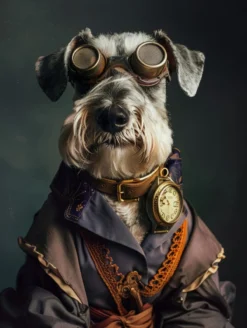 Canvas schilderij van een Standaard Schnauzer hond 40x60 cm