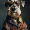 Canvas schilderij van een Standaard Schnauzer hond 80x120 cm
