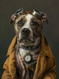 Canvas schilderij van een Staffordshire Bull Terrier 60x80 cm