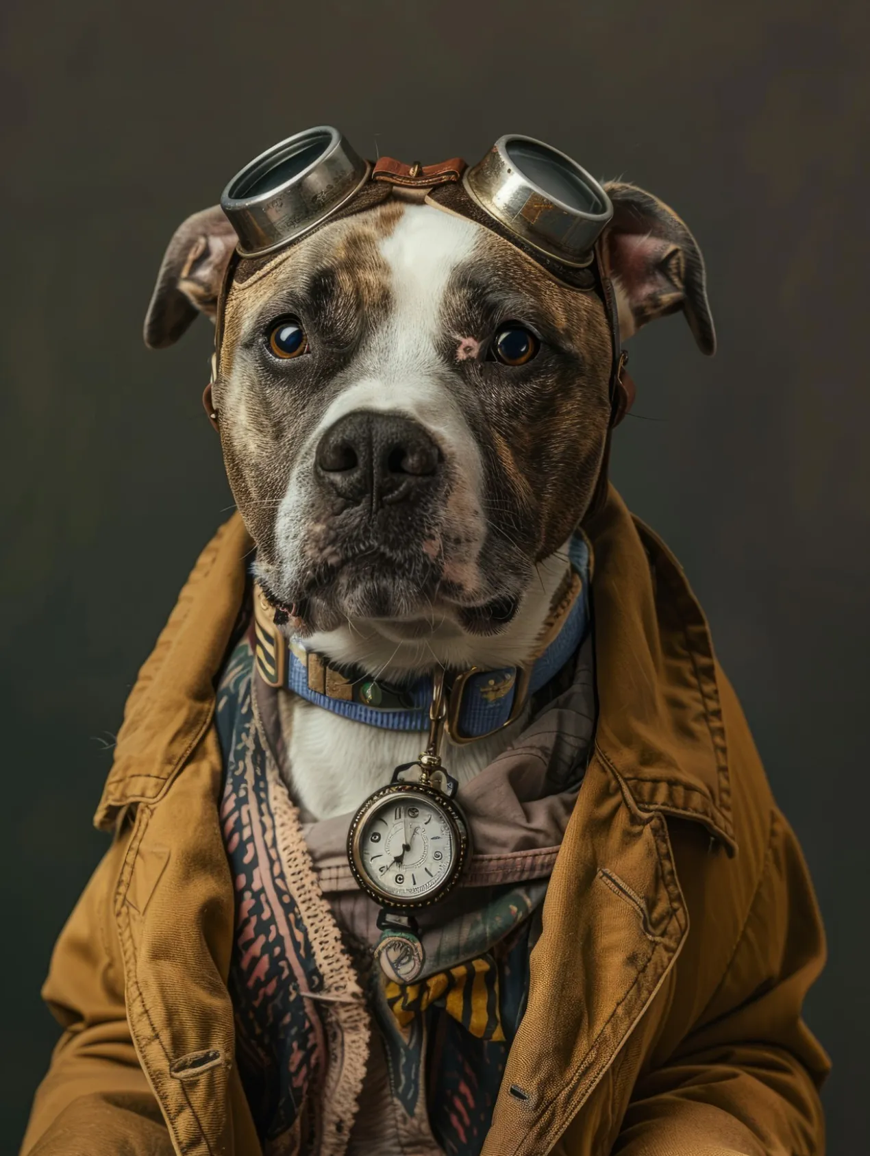 Canvas schilderij van een Staffordshire Bull Terrier 100x150 cm
