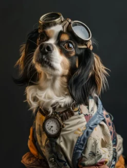 Canvas schilderij van een Tibetaanse Spaniel hond 60x80 cm