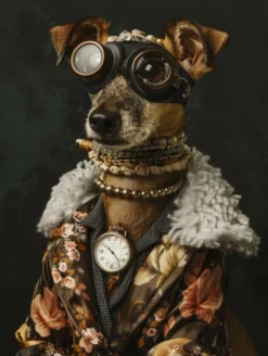 Canvas schilderij van een Toy Fox Terrier 80x120 cm