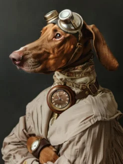 Canvas schilderij van een Vizsla hond 60x80 cm