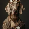 Canvas schilderij van een Weimaraner hond 100x200 cm