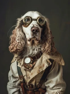 Canvas schilderij van een Welsh Springer hond 80x120 cm