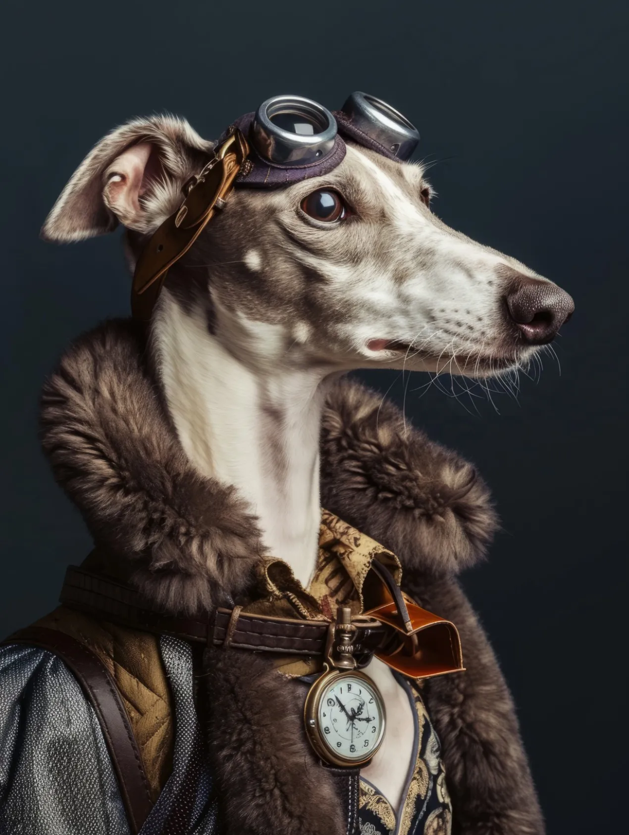 Canvas schilderij van een Whippet hond 80x120 cm