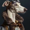 Canvas schilderij van een Whippet hond 100x200 cm