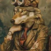 Canvas schilderij van een wolf 80x120 cm