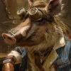 Canvas schilderij van een wrattenhond 80x120 cm