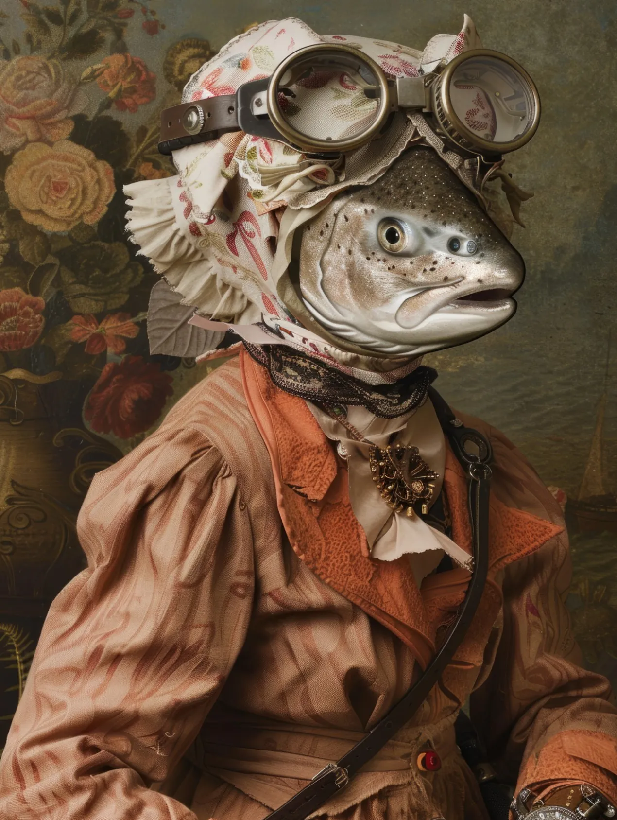 Canvas schilderij van een zalm 40x60 cm