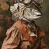 Canvas schilderij van een zalm 100x200 cm