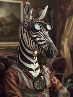 Canvas schilderij van een Zebra 100x150 cm