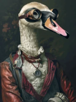 Canvas schilderij van een zwaan 100x150 cm