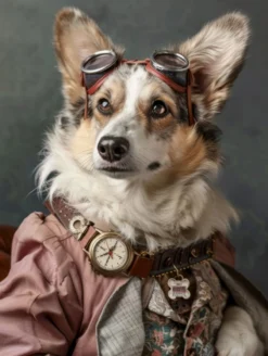 Canvas schilderij van een Zweedse Vallhund 100x150 cm