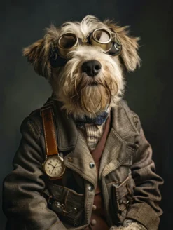 Canvas schilderij van Sint Bernard hond 100x200 cm
