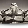 Canvas schilderij - Vliegtuig - DC-3 Dakota 200 x 100 cm