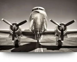 Canvas schilderij - Vliegtuig - DC-3 Dakota 200 x 100 cm