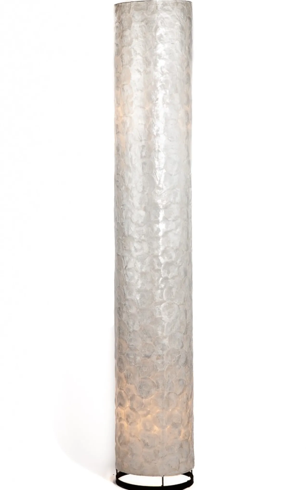 Capiz schelpen staande vloerlamp cilinder 160cm