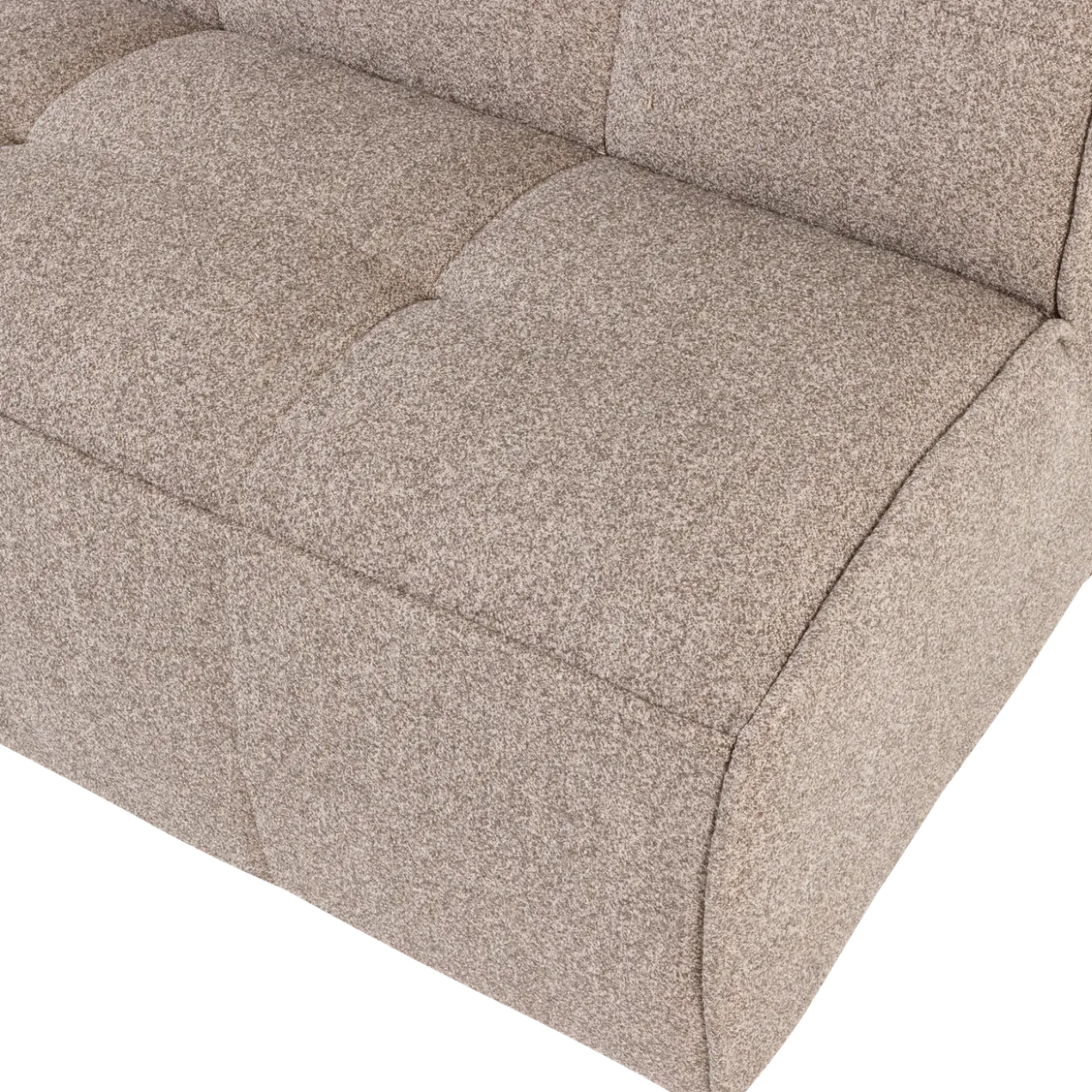 Cluster eetbankje met rugleuning boucle khaki bruin
