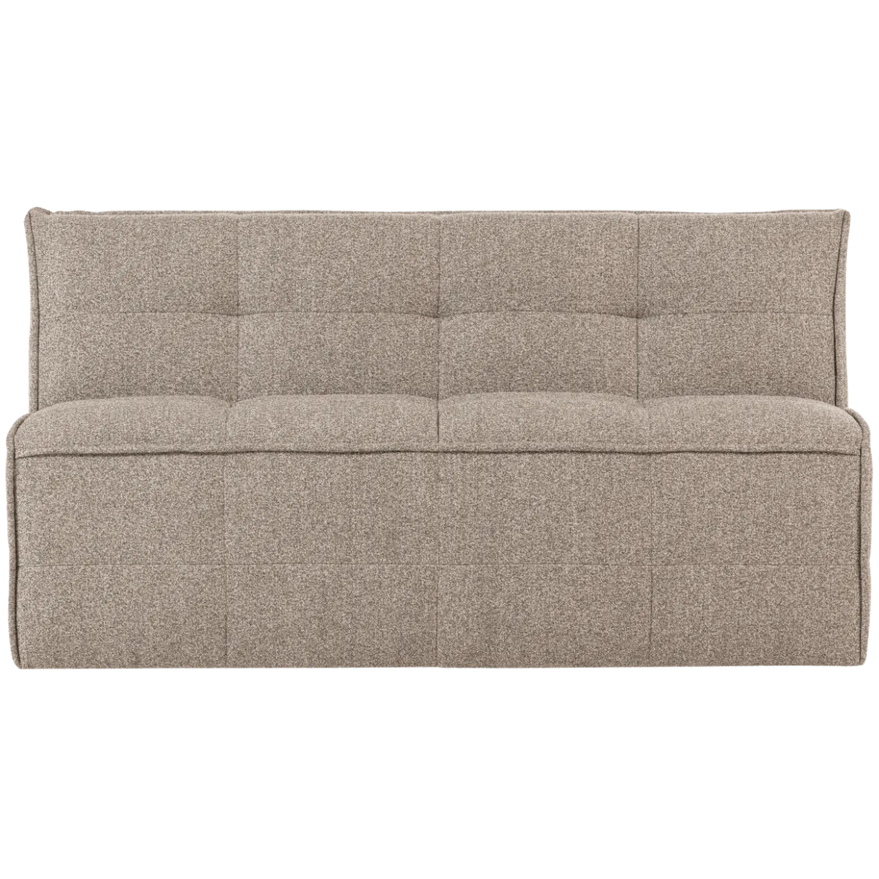 Cluster eetbankje met rugleuning boucle khaki bruin