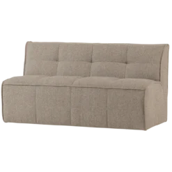 Cluster eetbankje met rugleuning boucle khaki bruin