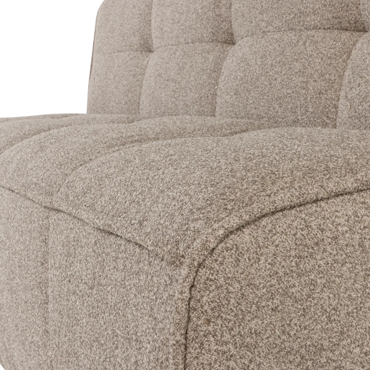 Cluster eetbankje met rugleuning boucle khaki bruin