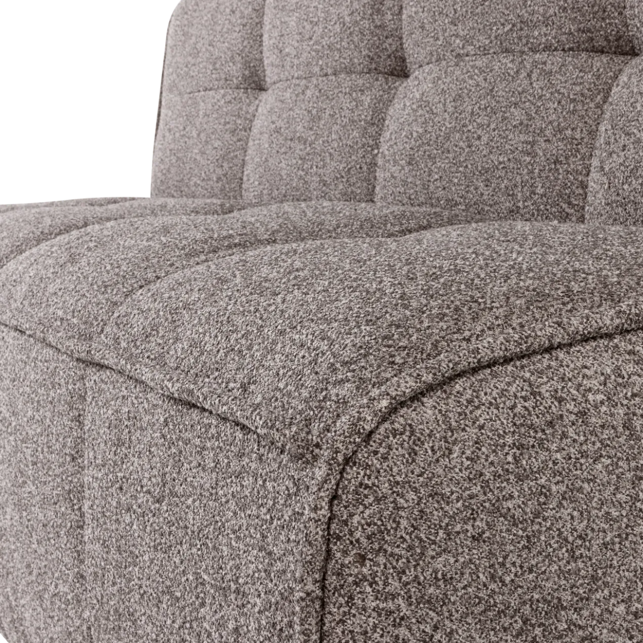 Cluster eetbankje met rugleuning boucle middenbruin