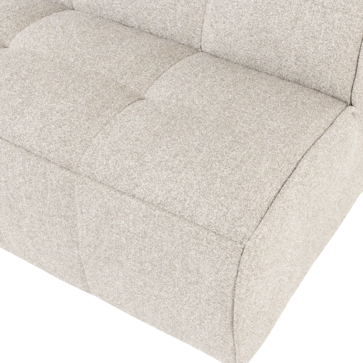 Cluster eetbankje met rugleuning boucle zand beige