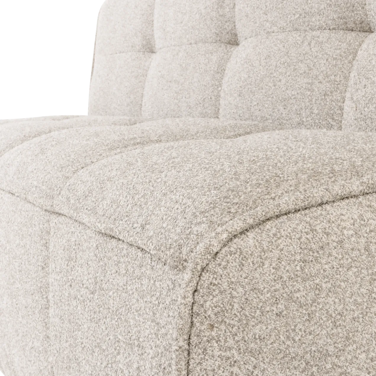 Cluster eetbankje met rugleuning boucle zand beige