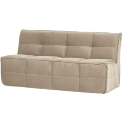 Cluster eetbankje met rugleuning velvet zacht beige