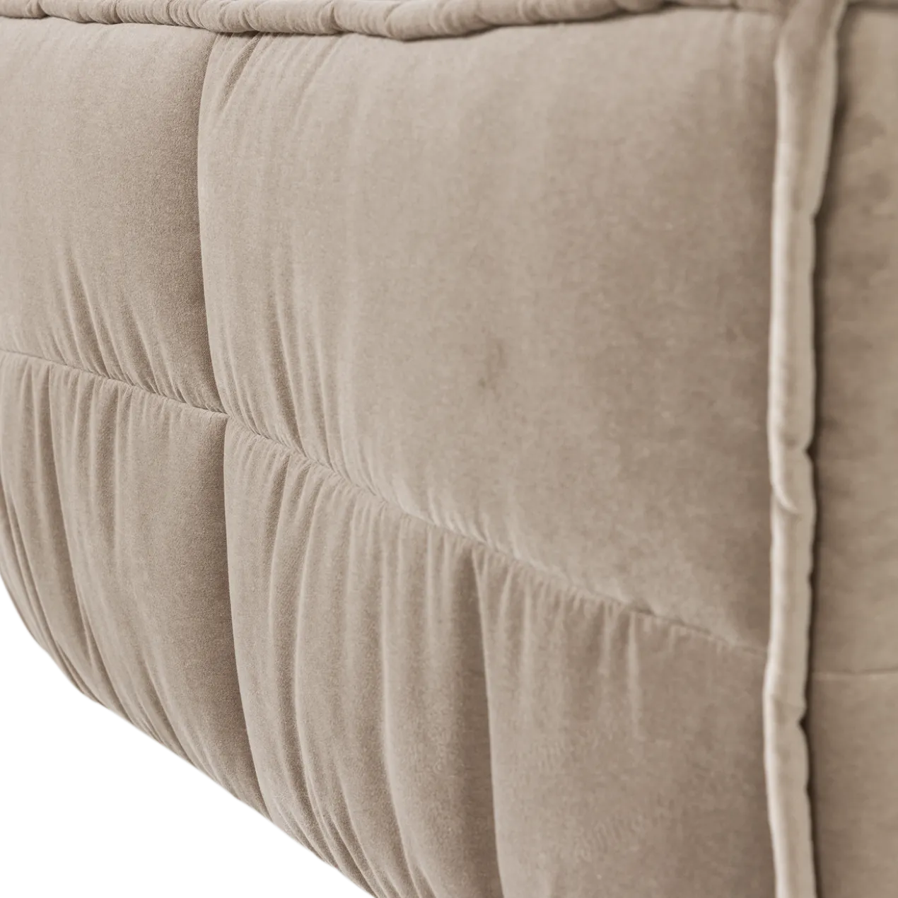 Cluster hocker velvet warm taupe