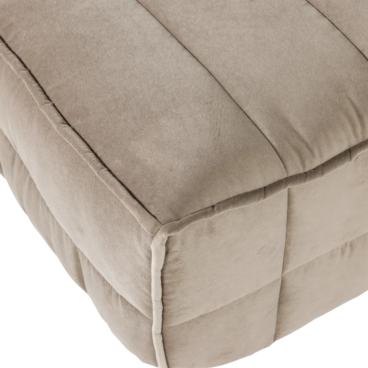 Cluster hocker velvet warm taupe