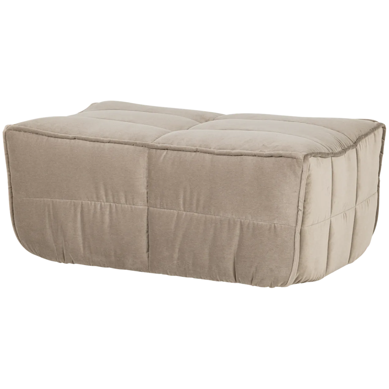 Cluster hocker velvet warm taupe
