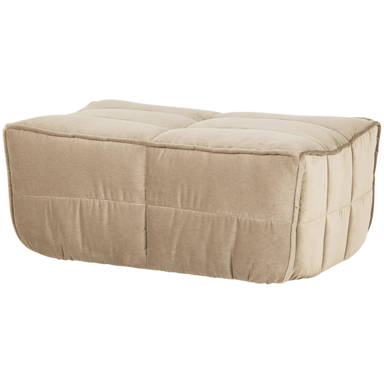 Cluster hocker velvet zacht beige