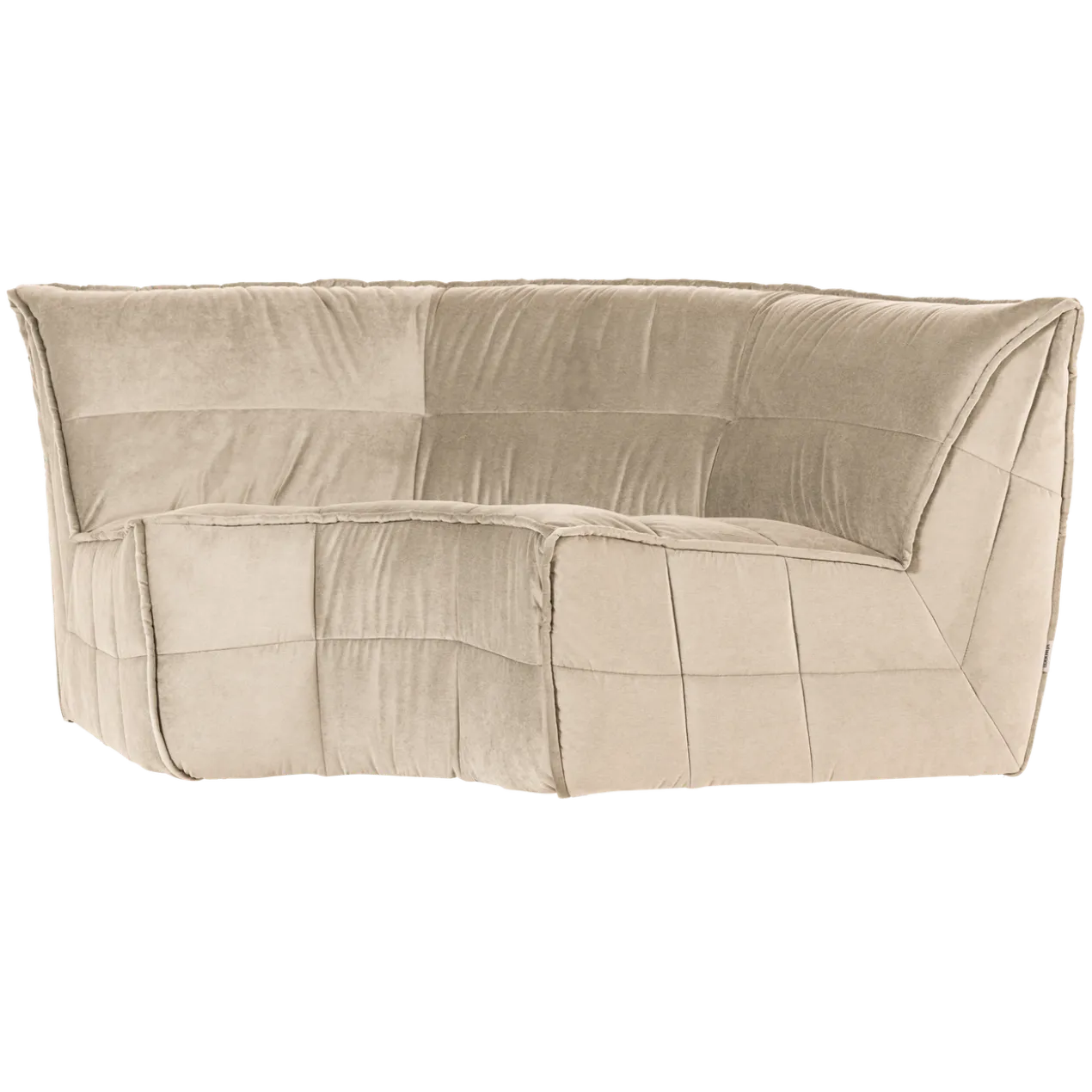 Cluster hoekelement velvet zacht beige