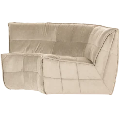Cluster hoekelement velvet zacht beige