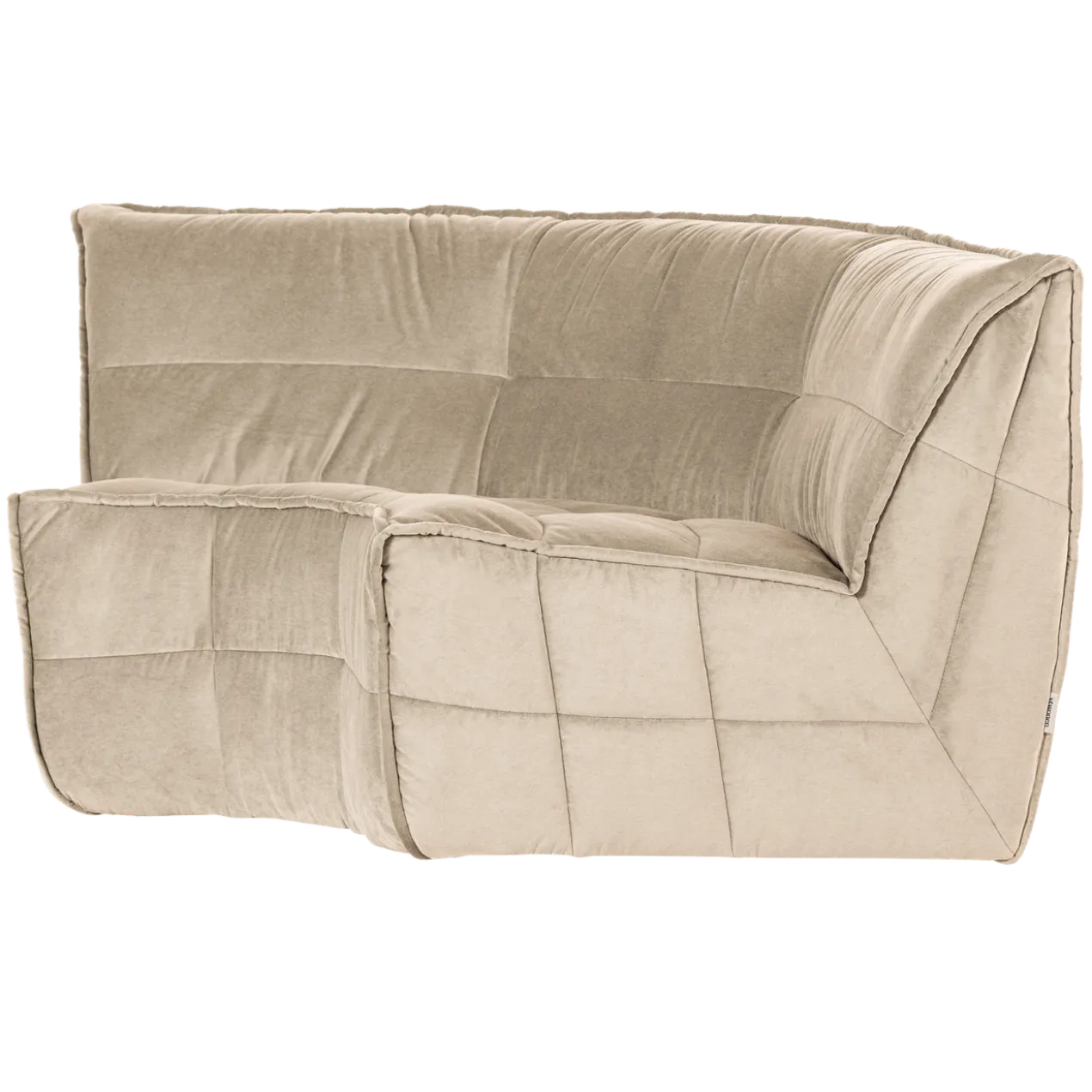 Cluster hoekelement velvet zacht beige