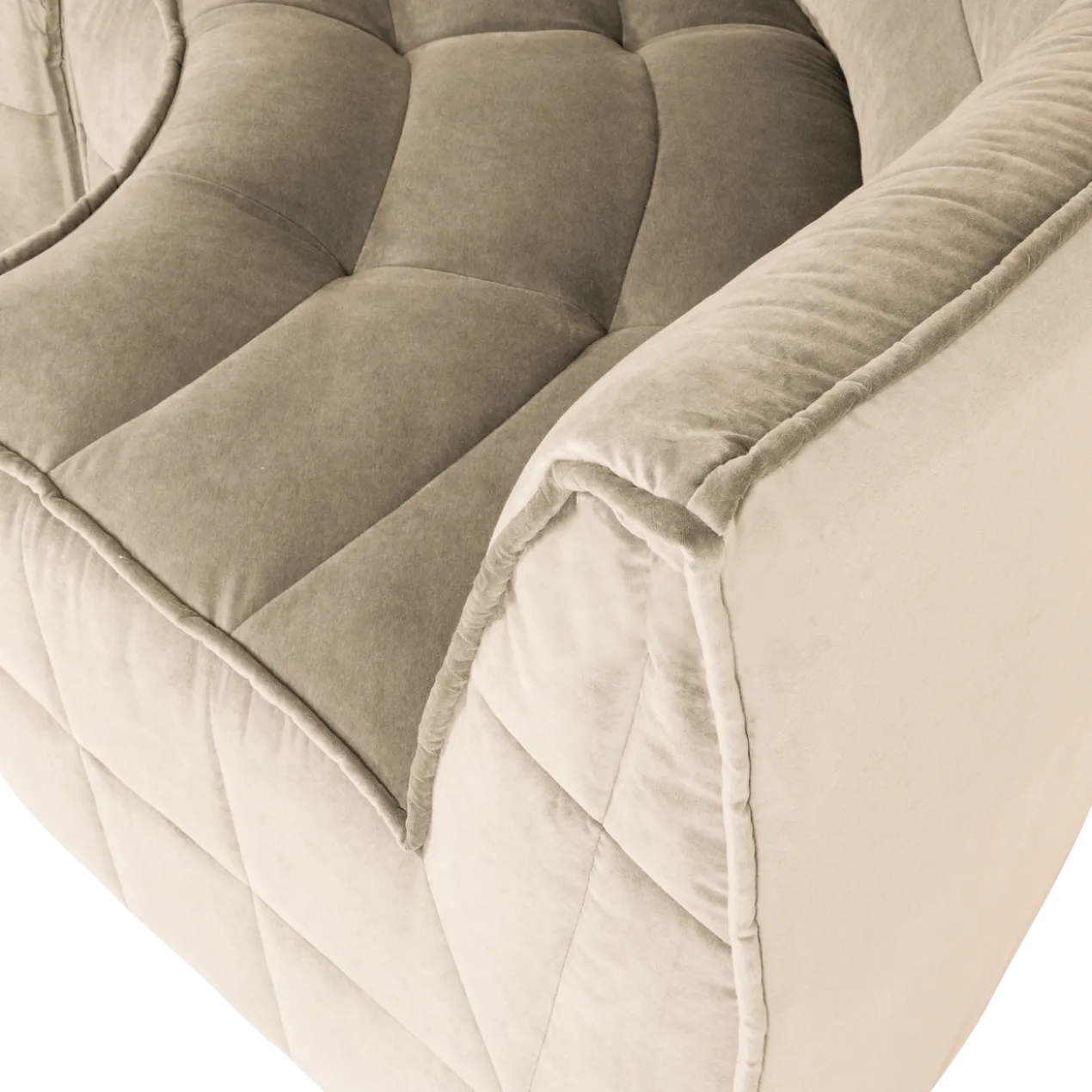 Cluster hoekelement velvet zacht beige