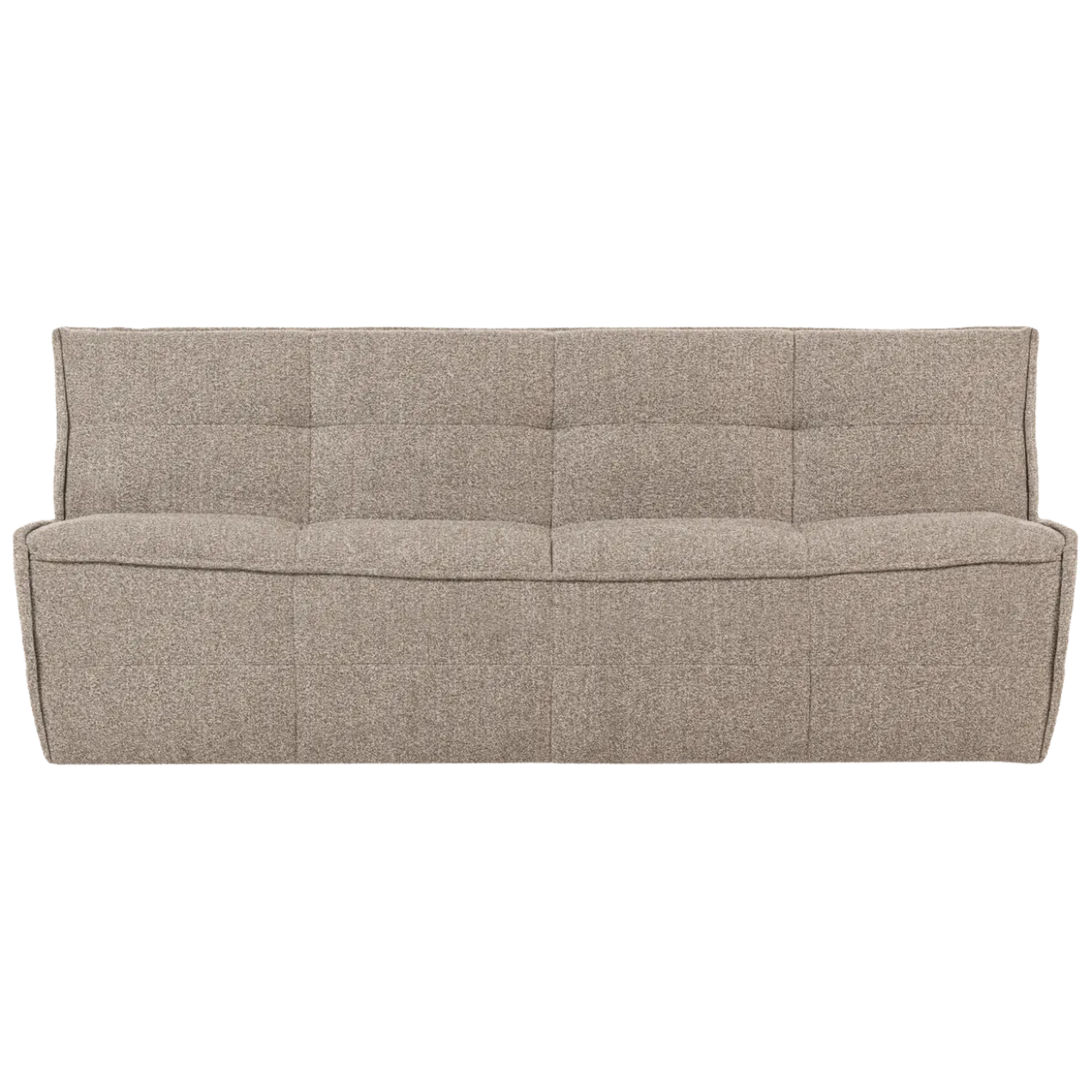 Cluster 3-zits bank boucle khaki bruin