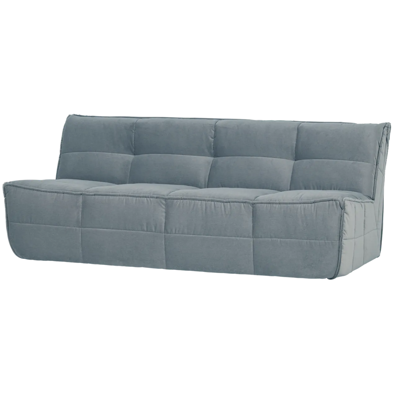 Cluster 3-zits bank velvet turquoise blauw