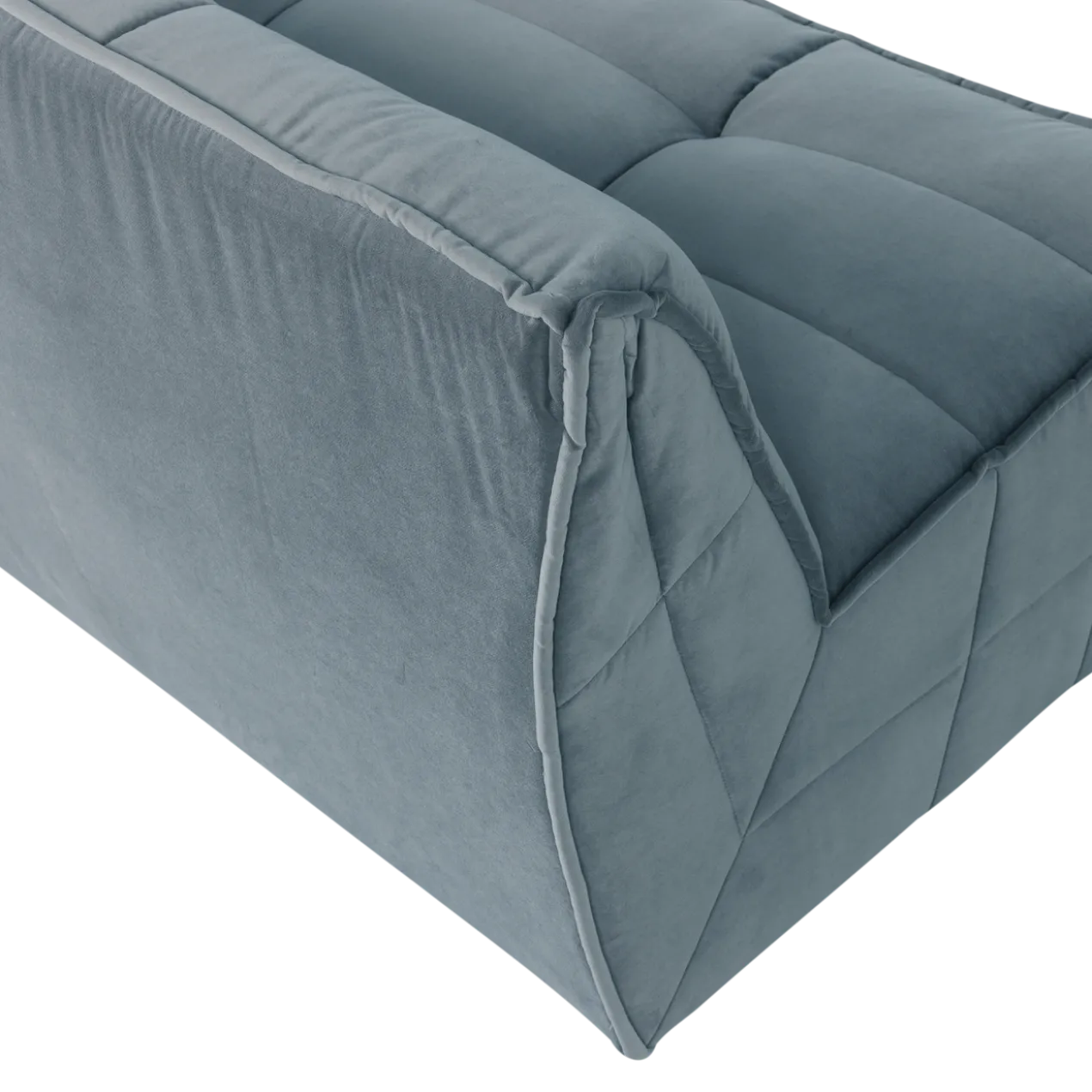 Cluster 3-zits bank velvet turquoise blauw
