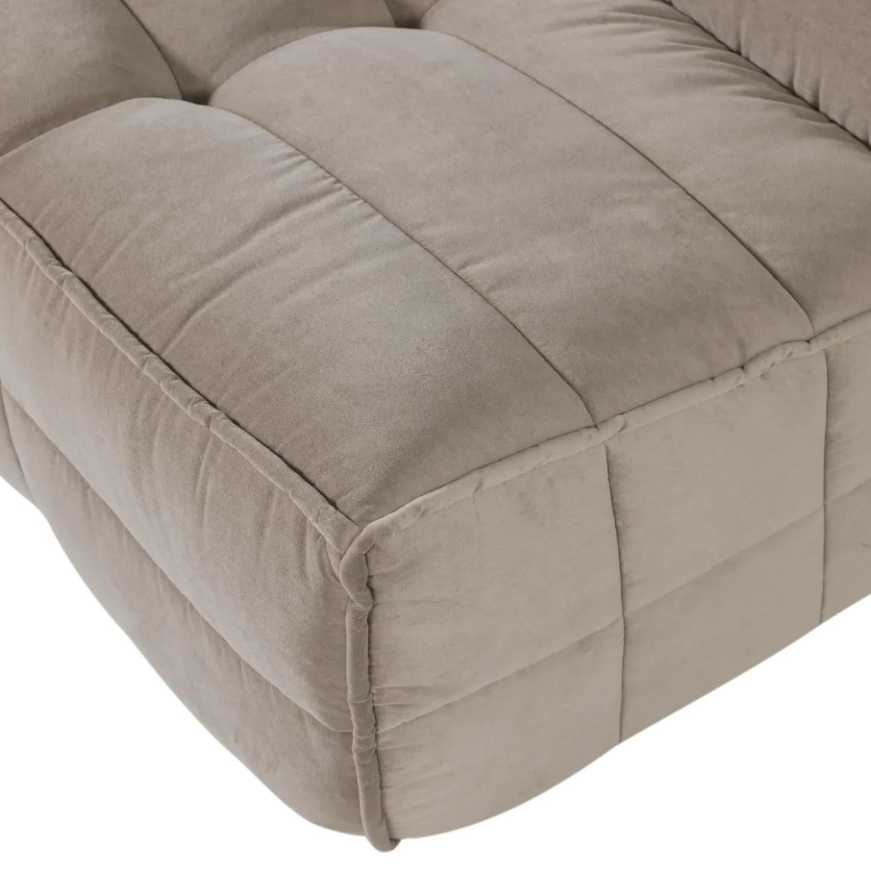 Cluster 3-zits bank velvet warm taupe
