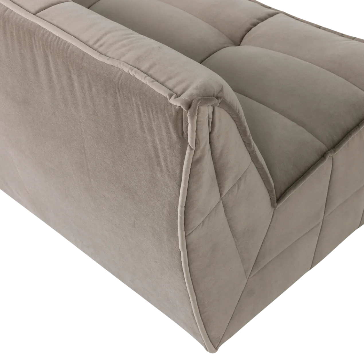 Cluster 3-zits bank velvet warm taupe