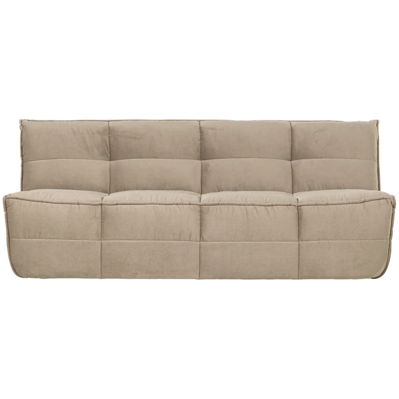 Cluster 3-zits bank velvet zacht beige