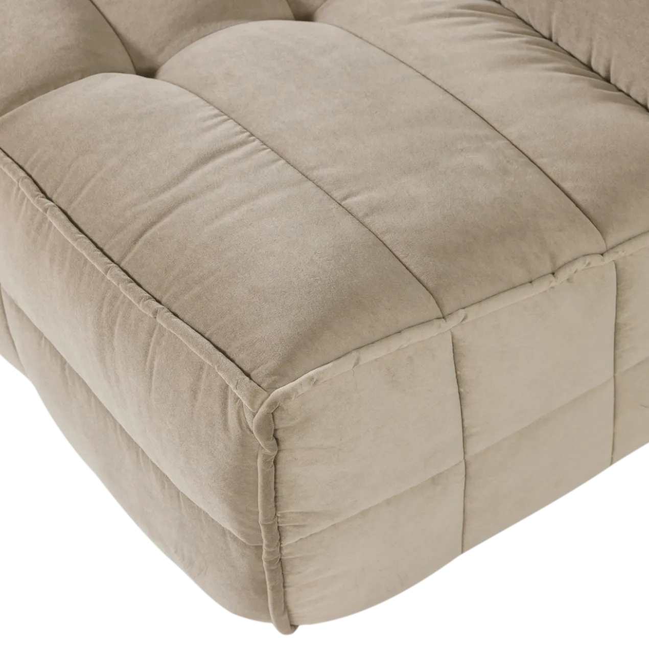 Cluster 3-zits bank velvet zacht beige