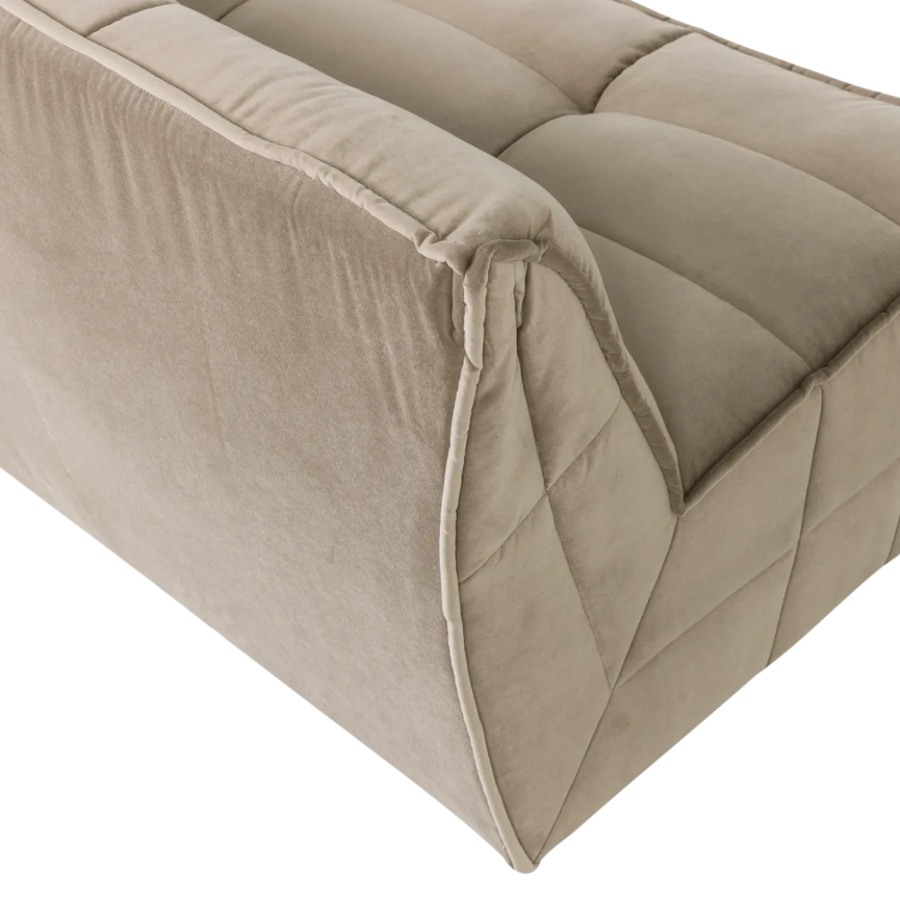 Cluster 3-zits bank velvet zacht beige